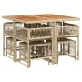 Set comedor de jardín 9 pzas con cojines ratán sintético beige by , Garden sets - Ref: Foro24-3211504, Price: 431,86 €, Disco...