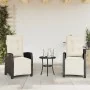 Sillones reclinables jardín con reposapiés 2 uds ratán PE negro by , Garden chairs - Ref: Foro24-365240, Price: 237,74 €, Dis...