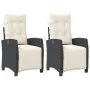 Sillones reclinables jardín con reposapiés 2 uds ratán PE negro by , Garden chairs - Ref: Foro24-365240, Price: 237,74 €, Dis...
