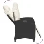 Sillones reclinables jardín con reposapiés 2 uds ratán PE negro by , Garden chairs - Ref: Foro24-365240, Price: 237,74 €, Dis...