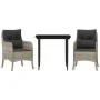 Set comedor de jardín 3 pzas cojines ratán sintético gris claro von , Gartensets - Ref: Foro24-3211990, Preis: 318,46 €, Raba...