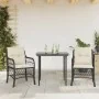 Mesita y sillas con cojines 3 piezas ratán sintético negro von , Gartensets - Ref: Foro24-3212082, Preis: 308,55 €, Rabatt: %