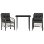 Sillas y mesita de jardín con cojines 3 piezas ratán PE gris de , Conjuntos de jardín - Ref: Foro24-3212124, Precio: 301,86 €...
