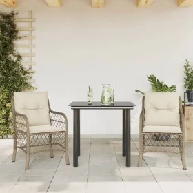 Sillas y mesita de jardín 3 piezas ratán sintético cojín beige by , Garden sets - Ref: Foro24-3212145, Price: 328,30 €, Disco...