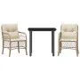 Sillas y mesita de jardín 3 piezas ratán sintético cojín beige de , Conjuntos de jardín - Ref: Foro24-3212145, Precio: 333,48...