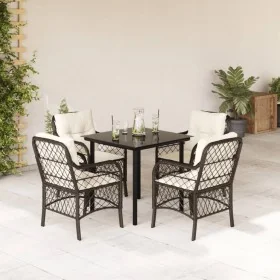 Set comedor de jardín 5 piezas y cojines ratán sintético marrón von , Gartensets - Ref: Foro24-3212118, Preis: 458,78 €, Raba...