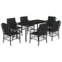 Set de comedor de jardín 7 pzas y cojines ratán sintético negro de , Conjuntos de jardín - Ref: Foro24-3212107, Precio: 700,3...