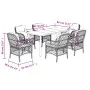 Set de comedor de jardín 7 pzas y cojines ratán sintético negro de , Conjuntos de jardín - Ref: Foro24-3212107, Precio: 700,3...