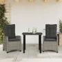 Set comedor de jardín 3 piezas con cojines ratán sintético gris de , Conjuntos de jardín - Ref: Foro24-3212792, Precio: 378,7...