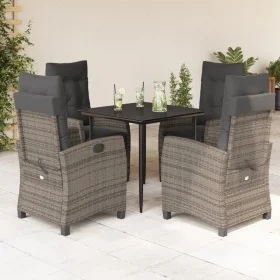 Set comedor de jardín 5 piezas con cojines ratán sintético gris by , Garden sets - Ref: Foro24-3212784, Price: 711,55 €, Disc...