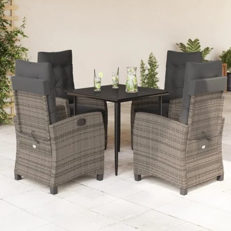 Set comedor de jardín 5 piezas con cojines ratán sintético gris von , Gartensets - Ref: Foro24-3212784, Preis: 727,44 €, Raba...