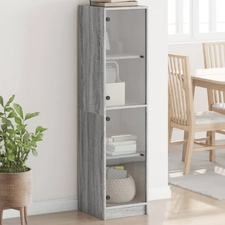 Aparador con puertas de vidrio gris Sonoma 35x37x142 cm de , Aparadores - Ref: Foro24-836439, Precio: 113,76 €, Descuento: %