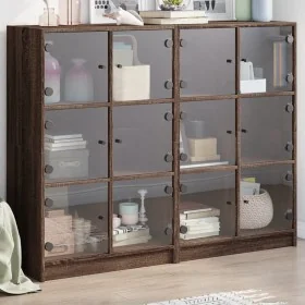 Estantería con puertas madera marrón roble 136x37x109 cm von , Sideboards - Ref: Foro24-3206516, Preis: 237,91 €, Rabatt: %