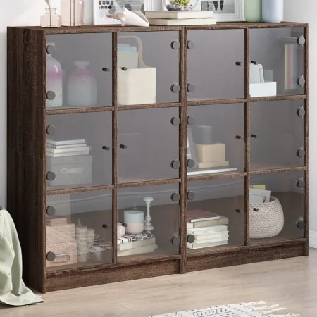 Estantería con puertas madera marrón roble 136x37x109 cm von , Sideboards - Ref: Foro24-3206516, Preis: 237,87 €, Rabatt: %