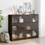 Estantería con puertas madera marrón roble 136x37x109 cm von , Sideboards - Ref: Foro24-3206516, Preis: 237,87 €, Rabatt: %