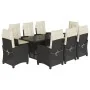 Set de comedor de jardín 9 pzas y cojines ratán sintético negro de , Conjuntos de jardín - Ref: Foro24-3212681, Precio: 1,00 ...