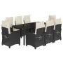 Set de comedor de jardín 9 pzas y cojines ratán sintético negro by , Garden sets - Ref: Foro24-3212634, Price: 1,00 €, Discou...