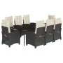 Set de comedor de jardín 9 pzas y cojines ratán sintético negro von , Gartensets - Ref: Foro24-3212731, Preis: 1,00 €, Rabatt: %