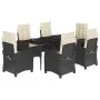 Set de comedor de jardín 7 pzas y cojines ratán sintético negro von , Gartensets - Ref: Foro24-3212727, Preis: 850,35 €, Raba...