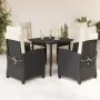 Set de muebles jardín 5 pzas con cojines ratán sintético negro by , Garden sets - Ref: Foro24-3212733, Price: 565,64 €, Disco...