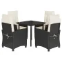 Set de muebles jardín 5 pzas con cojines ratán sintético negro by , Garden sets - Ref: Foro24-3212733, Price: 565,64 €, Disco...