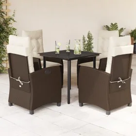 Set comedor de jardín 5 piezas y cojines ratán sintético marrón by , Garden sets - Ref: Foro24-3212773, Price: 603,79 €, Disc...