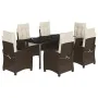 Set comedor de jardín 7 pzas con cojines ratán sintético marrón von , Gartensets - Ref: Foro24-3212778, Preis: 940,53 €, Raba...