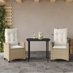 Set comedor de jardín 3 pzas con cojines ratán sintético beige von , Gartensets - Ref: Foro24-3212802, Preis: 361,48 €, Rabat...