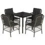Set comedor de jardín 5 piezas con cojines ratán sintético gris by , Garden sets - Ref: Foro24-3212132, Price: 456,04 €, Disc...