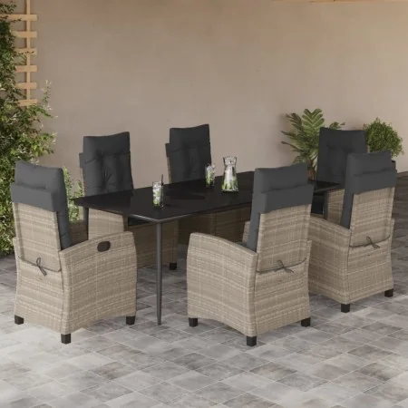 Set comedor jardín 7 pzas y cojines ratán sintético gris claro von , Gartensets - Ref: Foro24-3212849, Preis: 1,00 €, Rabatt: %