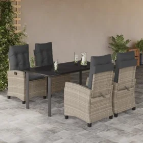 Set comedor de jardín 5 pzas cojines ratán sintético gris claro by , Garden sets - Ref: Foro24-3212856, Price: 692,19 €, Disc...
