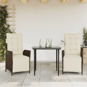 Set comedor de jardín 3 piezas y cojines ratán sintético marrón von , Gartensets - Ref: Foro24-3213406, Preis: 378,26 €, Raba...