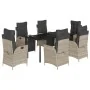 Set comedor jardín 7 pzas y cojines ratán sintético gris claro by , Garden sets - Ref: Foro24-3213473, Price: 947,30 €, Disco...