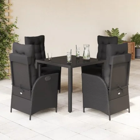 Set de muebles jardín 5 pzas con cojines ratán sintético negro de , Conjuntos de jardín - Ref: Foro24-3213321, Precio: 656,06...