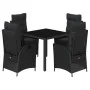 Set de muebles jardín 5 pzas con cojines ratán sintético negro de , Conjuntos de jardín - Ref: Foro24-3213321, Precio: 656,06...