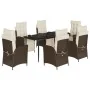 Set comedor de jardín 7 pzas con cojines ratán sintético marrón von , Gartensets - Ref: Foro24-3213410, Preis: 951,30 €, Raba...