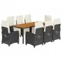 Set de comedor de jardín 9 pzas y cojines ratán sintético negro by , Garden sets - Ref: Foro24-3212905, Price: 1,00 €, Discou...