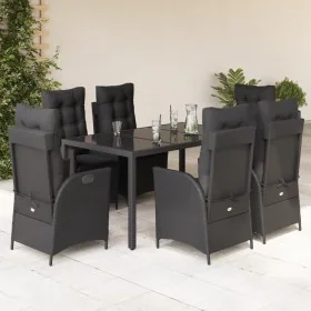 Set de comedor de jardín 7 pzas y cojines ratán sintético negro von , Gartensets - Ref: Foro24-3213071, Preis: 916,33 €, Raba...