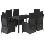 Set de comedor de jardín 7 pzas y cojines ratán sintético negro von , Gartensets - Ref: Foro24-3213071, Preis: 916,33 €, Raba...
