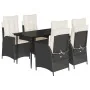 Set de muebles jardín 5 pzas con cojines ratán sintético negro by , Garden sets - Ref: Foro24-3213157, Price: 613,08 €, Disco...