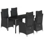 Set de muebles jardín 5 pzas con cojines ratán sintético negro by , Garden sets - Ref: Foro24-3213188, Price: 628,35 €, Disco...