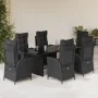 Set de comedor de jardín 7 pzas y cojines ratán sintético negro von , Gartensets - Ref: Foro24-3213115, Preis: 914,86 €, Raba...
