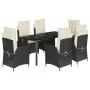 Set de comedor de jardín 7 pzas y cojines ratán sintético negro de , Conjuntos de jardín - Ref: Foro24-3213169, Precio: 859,3...