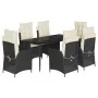 Set de comedor de jardín 7 pzas y cojines ratán sintético negro by , Garden sets - Ref: Foro24-3213160, Price: 894,72 €, Disc...