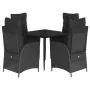 Set de muebles jardín 5 pzas con cojines ratán sintético negro by , Garden sets - Ref: Foro24-3213176, Price: 625,65 €, Disco...