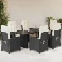 Set de comedor de jardín 7 pzas y cojines ratán sintético negro von , Gartensets - Ref: Foro24-3212918, Preis: 884,79 €, Raba...
