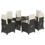 Set de comedor de jardín 7 pzas y cojines ratán sintético negro von , Gartensets - Ref: Foro24-3212918, Preis: 884,79 €, Raba...