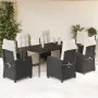 Set de comedor de jardín 7 pzas y cojines ratán sintético negro by , Garden sets - Ref: Foro24-3212951, Price: 976,87 €, Disc...