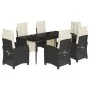 Set de comedor de jardín 7 pzas y cojines ratán sintético negro by , Garden sets - Ref: Foro24-3212951, Price: 976,87 €, Disc...