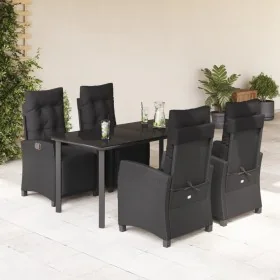 Set de muebles jardín 5 pzas con cojines ratán sintético negro by , Garden sets - Ref: Foro24-3212970, Price: 789,03 €, Disco...